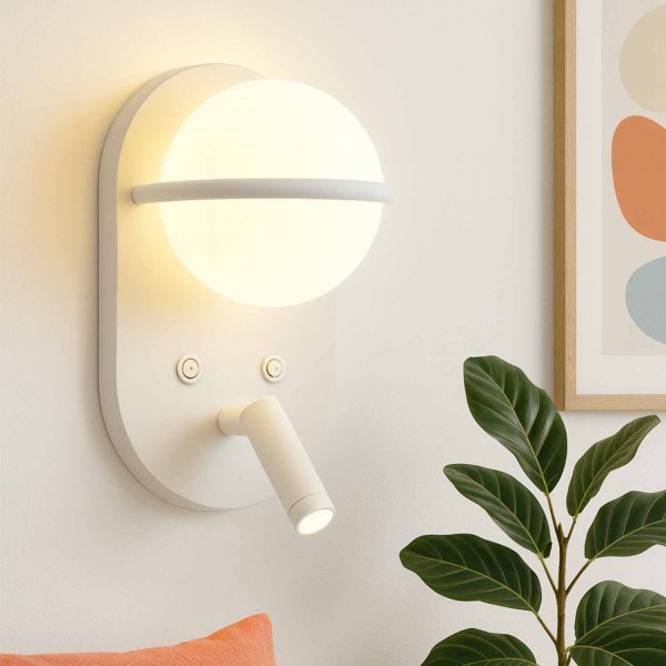 Applique LED décorative Astron blanche, design unique décoratif pour mur